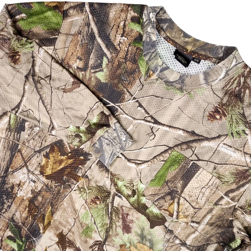 RedHead Camo Long Sleeve Shirt Mens XL Brown Realtree‎ APG Mesh Pocket Tee